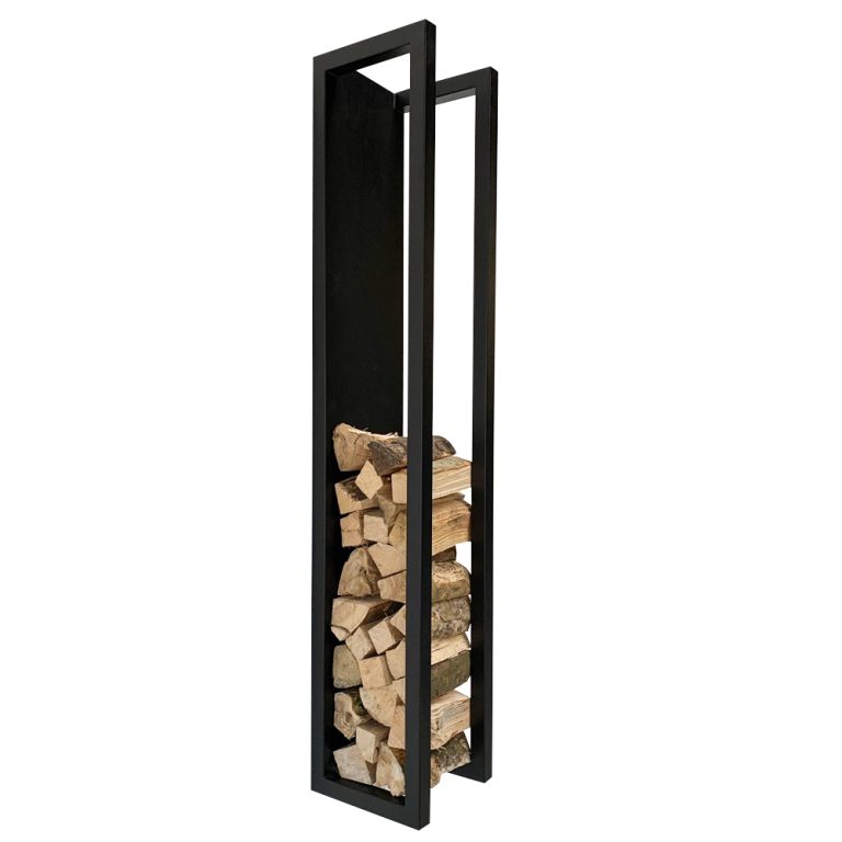 VidaXL Brandhoutrek 44x28x65 cm koudgewalst staal zwart