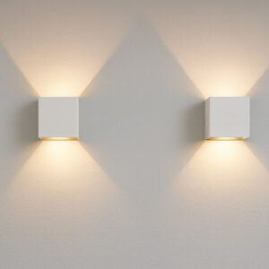 Wandlamp trap verlichting wit vierkant