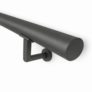 Stalen trapleuning rond umbra grey